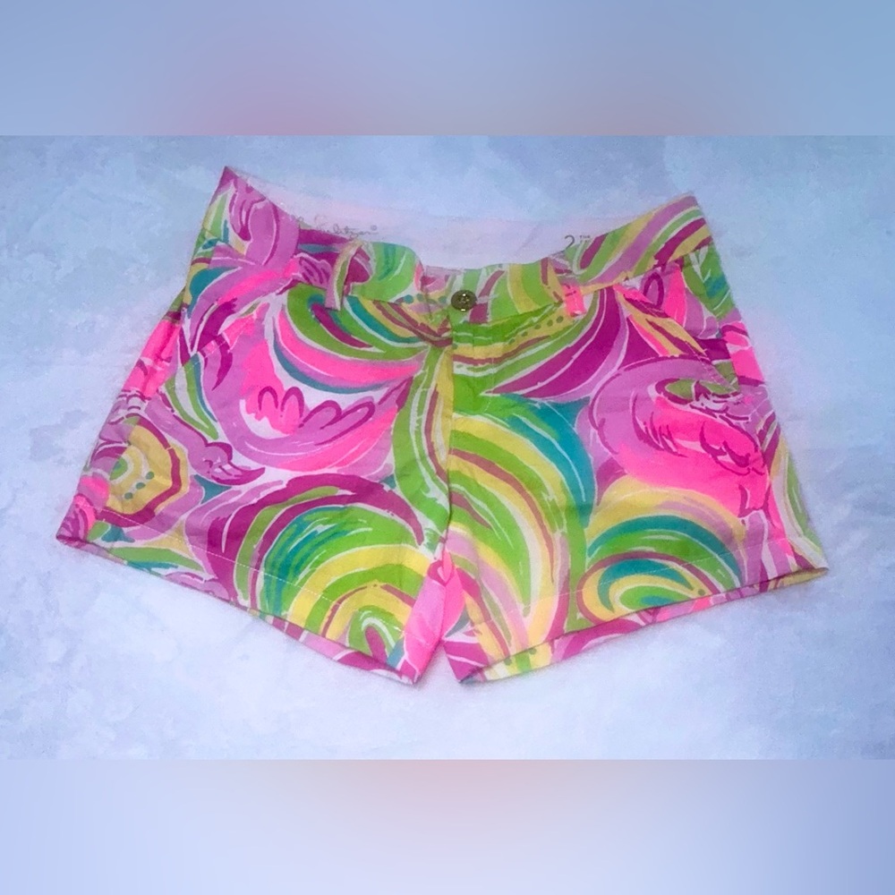 Lily Pulitzer Flamingo The Callahan Shorts 5” Inseam Womens Size 2